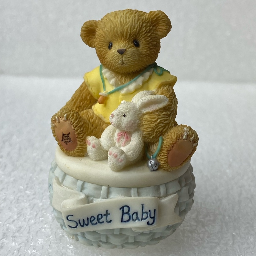 Enesco 2001 Cherished Teddies "First Curl" Keepsake Covered Box #778915